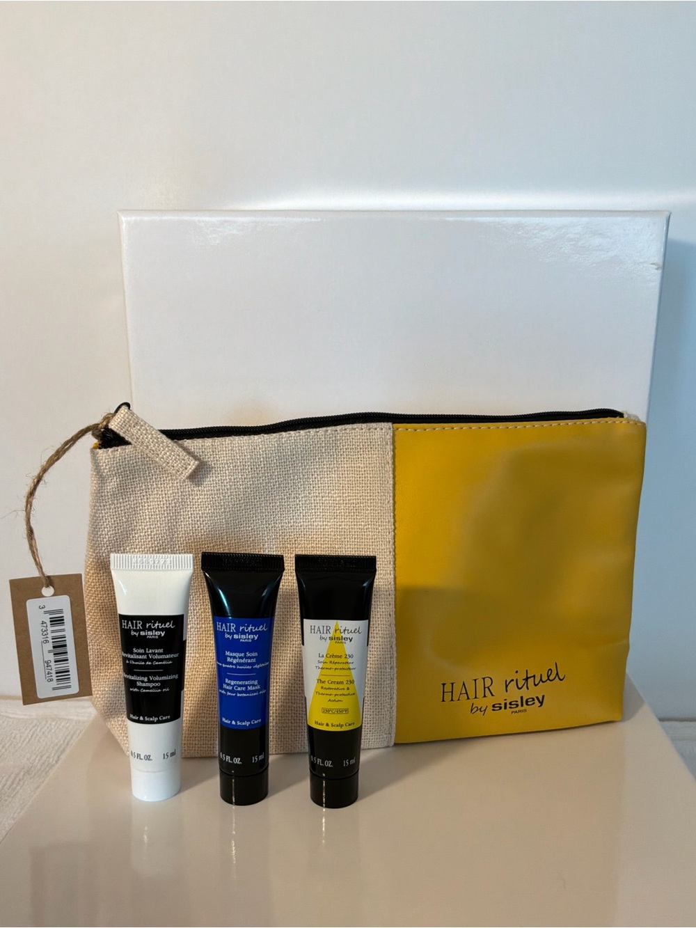 Sisley HAIR ritual pouch with 3 deluxe NEW hair care products